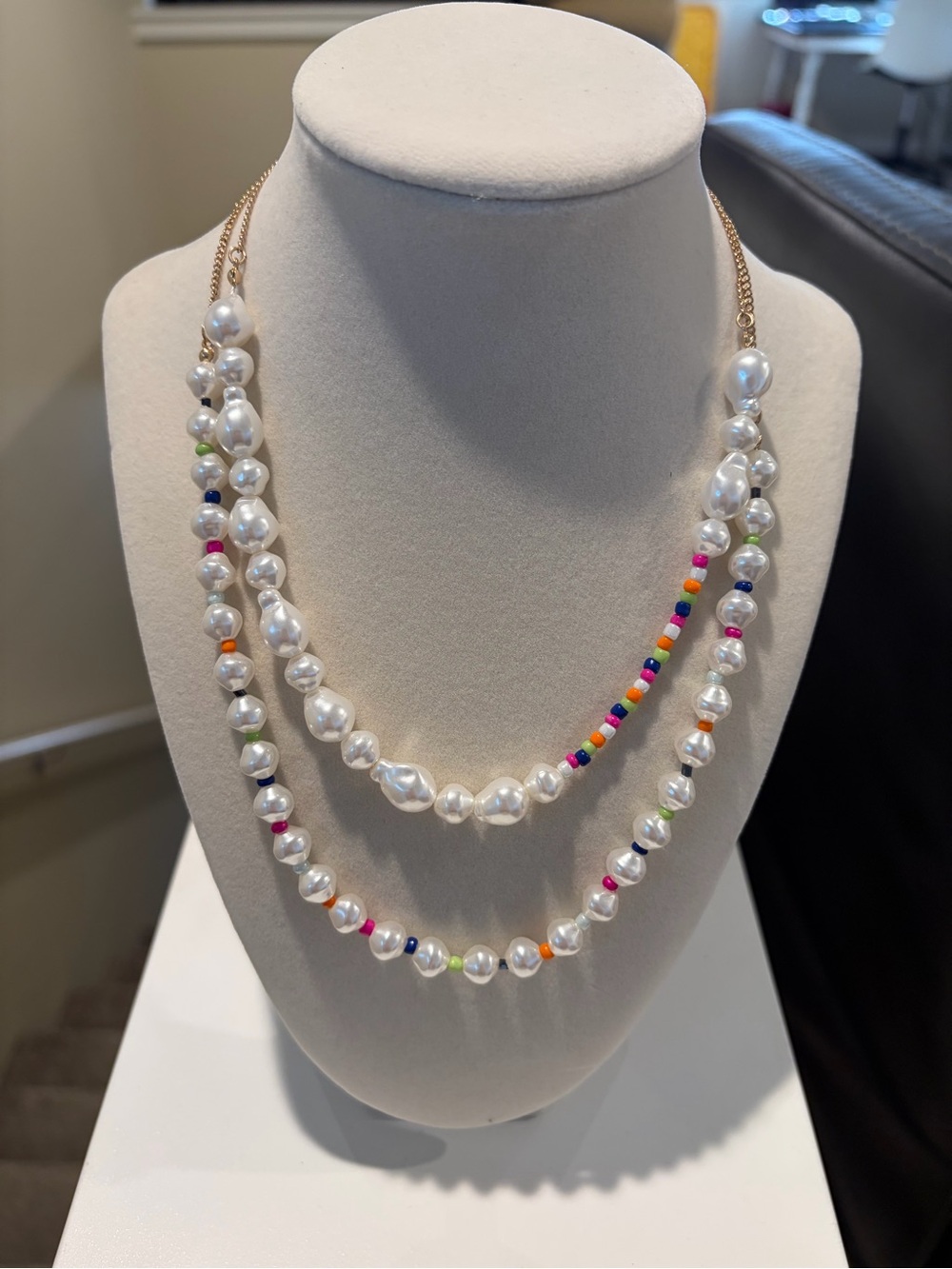 Colorful costume jewelry necklace